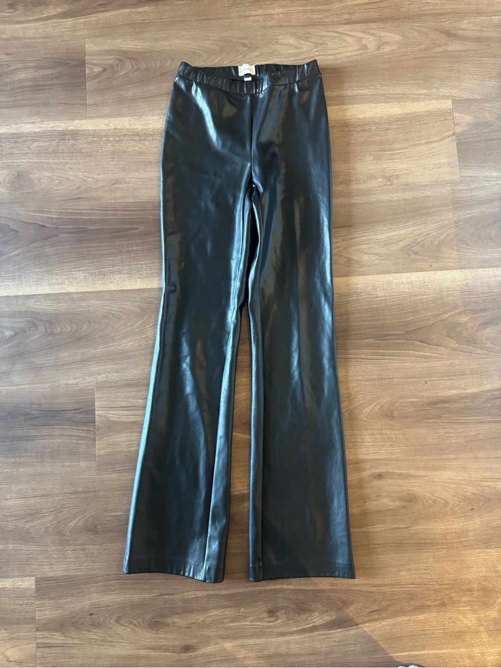 Wilfred Black Faux Leather Flare Jeans